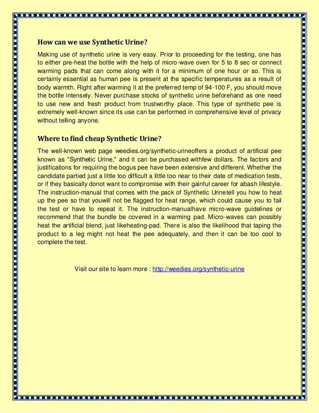 Synthetic Urine Belt Men Denver MO 64441